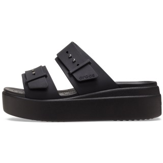 Crocs Pantolette »Brooklyn Low Wedge«, Plateau, Sommerschuh, Schlappen mit Schnallenverschluss