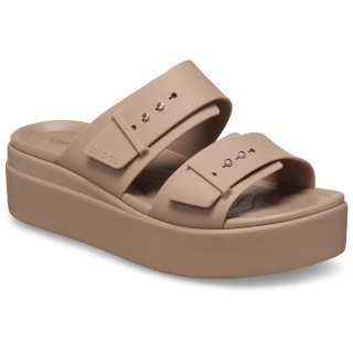 Crocs Pantolette »Brooklyn Low Wedge«, Plateau, Sommerschuh, Schlappen mit Schnallenverschluss