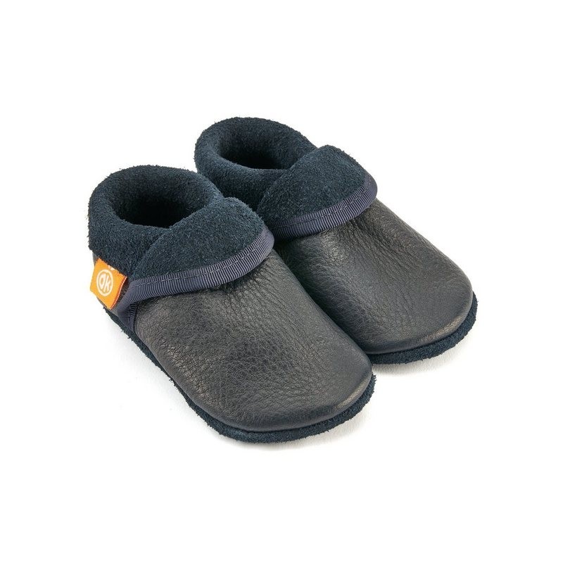 Orangenkinder® Klassik Dunkelblau Baby Krabbelschuh pflanzlich gegerbtes Leder, Made in Germany, atmungsaktiv