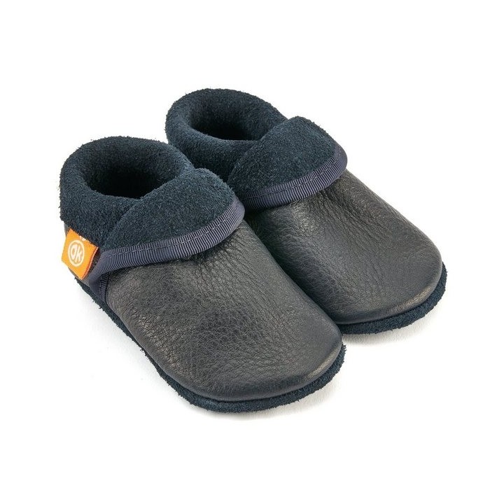 Orangenkinder® Klassik Dunkelblau Baby Krabbelschuh pflanzlich gegerbtes Leder, Made in Germany, atmungsaktiv