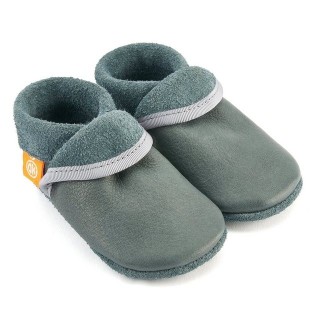 Orangenkinder® Klassik Blaugrau Baby Krabbelschuh pflanzlich gegerbtes Leder, Made in Germany, atmungsaktiv