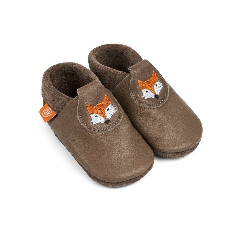 Orangenkinder® Fränzchen der Fuchs Krabbelschuh pflanzlich gegerbtes Leder, Made in Germany, atmungsaktiv