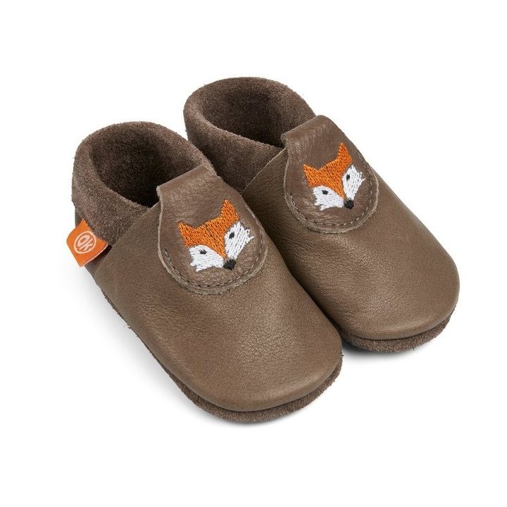 Orangenkinder® Fränzchen der Fuchs Krabbelschuh pflanzlich gegerbtes Leder, Made in Germany, atmungsaktiv