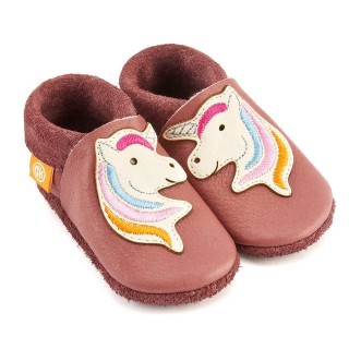 Orangenkinder® Stella das Einhorn Baby Krabbelschuh pflanzlich gegerbtes Leder, Made in Germany, Atmungsaktiv
