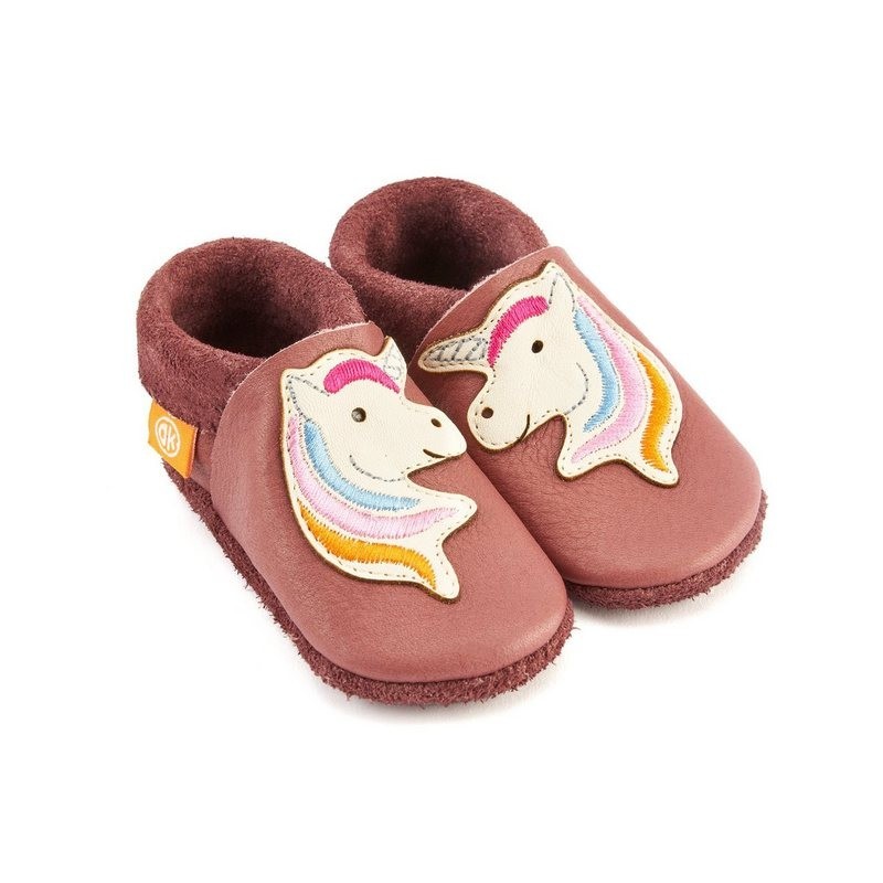 Orangenkinder® Stella das Einhorn Baby Krabbelschuh pflanzlich gegerbtes Leder, Made in Germany, Atmungsaktiv