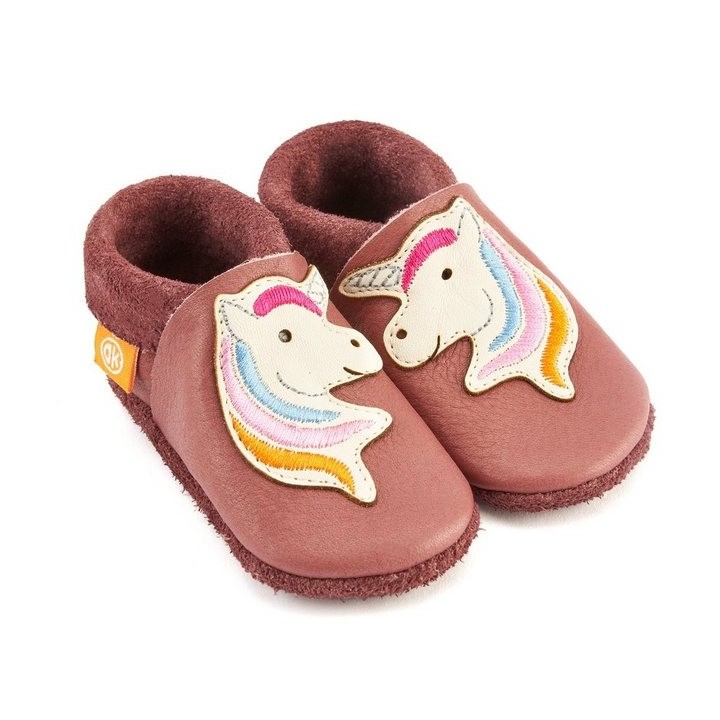 Orangenkinder® Stella das Einhorn Baby Krabbelschuh pflanzlich gegerbtes Leder, Made in Germany, Atmungsaktiv