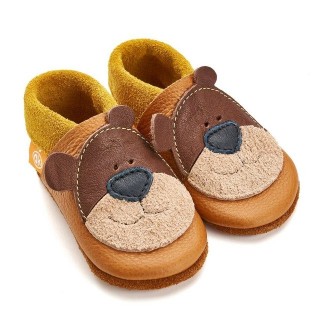 Orangenkinder® Bärnie der Honigbär Baby Krabbelschuh pflanzlich gegerbtes Leder, Made in Germany, atmungsaktiv
