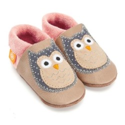 Orangenkinder® Eulalia die Eule Baby Krabbelschuh pflanzlich gegerbtes Leder, Made in Germany, Atmungsaktiv