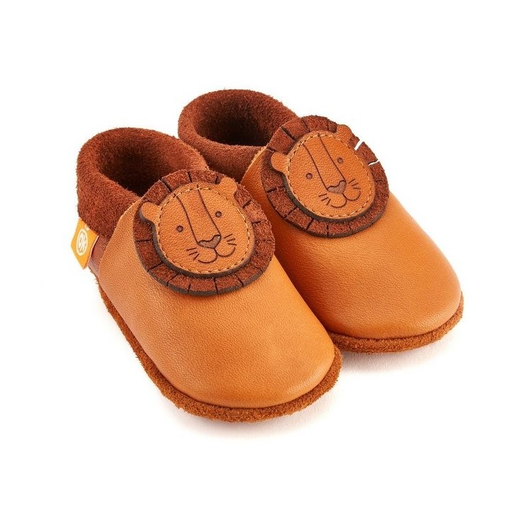 Orangenkinder® Leo der Löwe Baby Krabbelschuh pflanzlich gegerbtes Leder, Made in Germany, atmungsaktiv