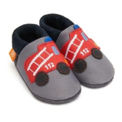 Orangenkinder® Fränkie die Feuerwehr Baby Krabbelschuh pflanzlich gegerbtes Leder, Made in Germany, Atmungsaktiv