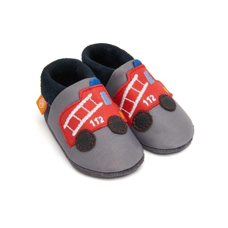 Orangenkinder® Fränkie die Feuerwehr Baby Krabbelschuh pflanzlich gegerbtes Leder, Made in Germany, Atmungsaktiv