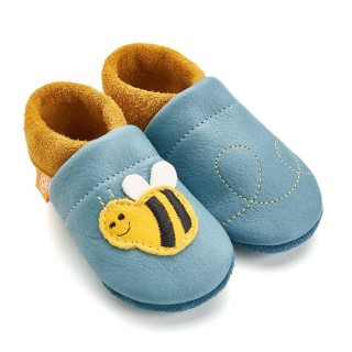 Orangenkinder® Susisumm die Biene Baby Krabbelschuh pflanzlich gegerbtes Leder, Made in Germany, atmungsaktiv