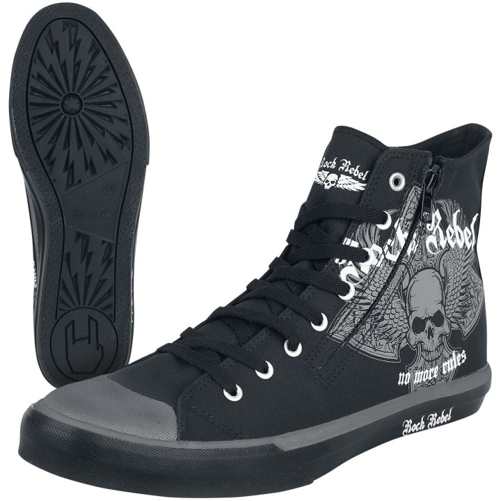 Rock Rebel by EMP - Rock Sneaker high - Walk The Line - EU37 bis EU46 - Größe EU37 - schwarz