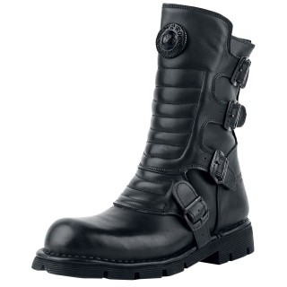 New Rock - Gothic Stiefel - Crust Black - EU40 bis EU47 - für Männer - Größe EU40 - schwarz