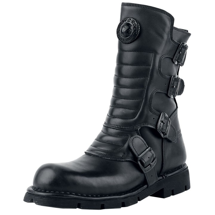 New Rock - Gothic Stiefel - Crust Black - EU40 bis EU47 - für Männer - Größe EU40 - schwarz