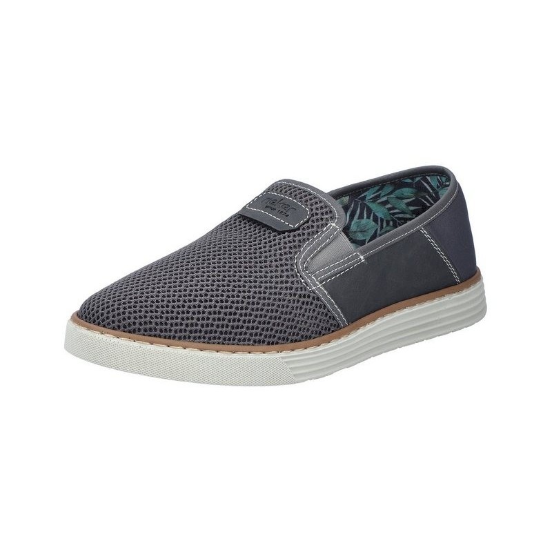 Rieker Slipper Espadrilles, Sommerschuh mit kontrastfarbenen Ziernähten