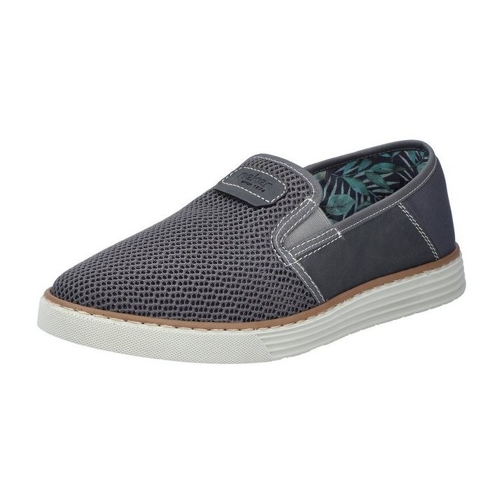 Rieker Slipper Espadrilles, Sommerschuh mit kontrastfarbenen Ziernähten