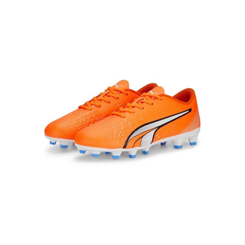 PUMA ULTRA PLAY FG/AG Jr ULTRA ORANGE-PUMA WHITE-BLUE G Fußballschuh