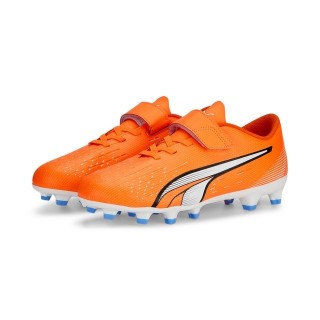 PUMA ULTRA PLAY FG/AG V Jr ULTRA ORANGE-PUMA WHITE-BLUE G Fußballschuh