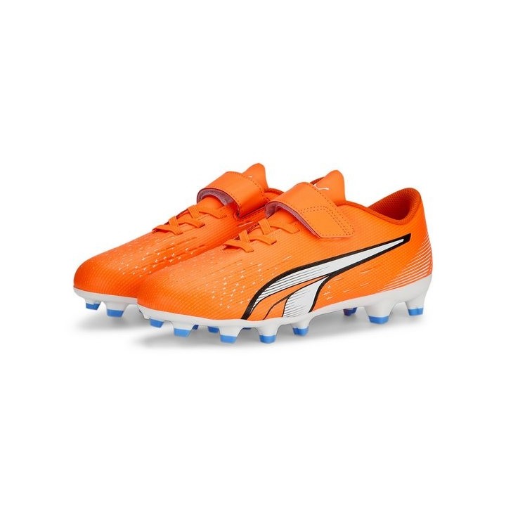 PUMA ULTRA PLAY FG/AG V Jr ULTRA ORANGE-PUMA WHITE-BLUE G Fußballschuh