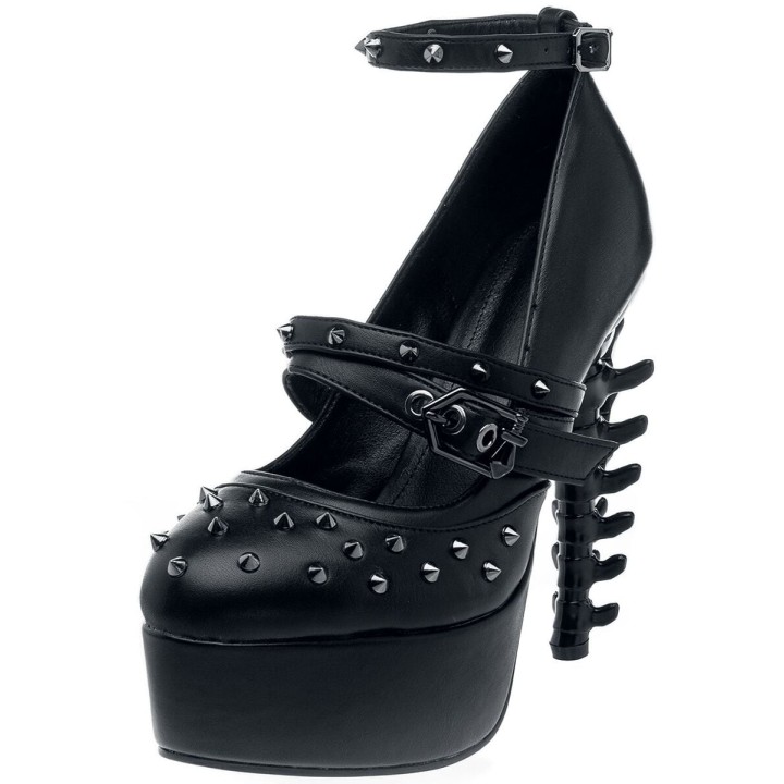 Ocultica - Rockabilly High Heel - Gothic Pumps - EU37 bis EU41 - für Damen - Größe EU37 - schwarz