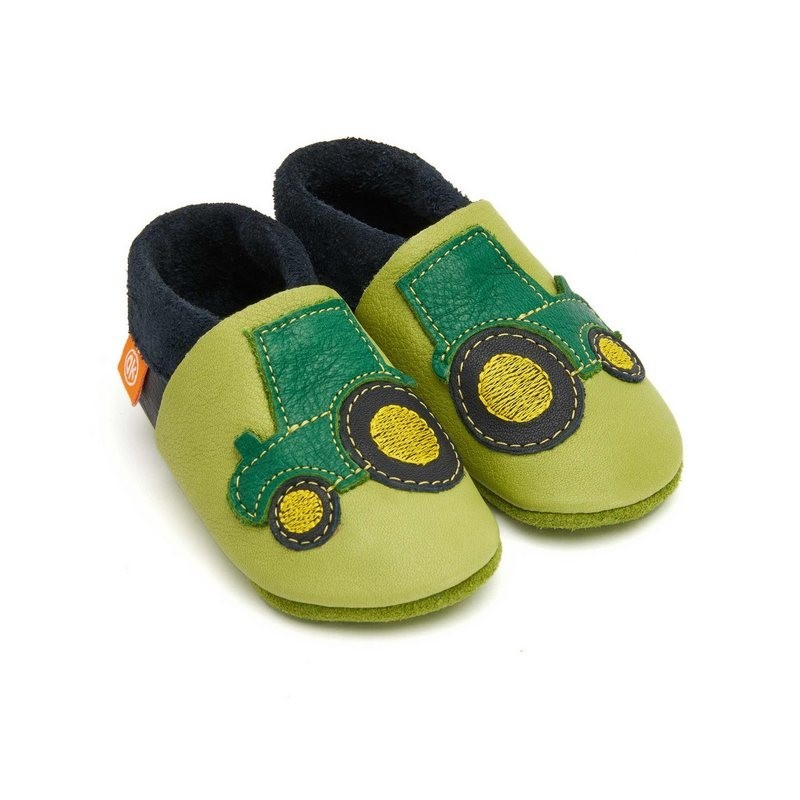 Orangenkinder® Herbert der Trecker Baby Krabbelschuh pflanzlich gegerbtes Leder, Made in Germany, atmungsaktiv