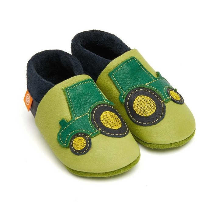 Orangenkinder® Herbert der Trecker Baby Krabbelschuh pflanzlich gegerbtes Leder, Made in Germany, atmungsaktiv