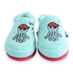 MILK&MOO Milk&Moo Sailor Octopus Kinder Hausschuhe 4-5 Jahre alt, türkis Hausschuh