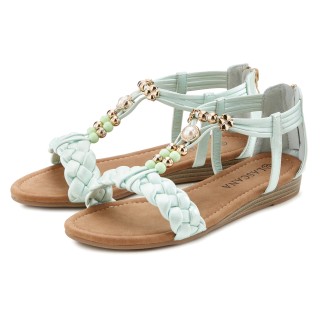 LASCANA Sandale »Sommerschuh«, Sandalette, Sommerschuh mit raffiniertem Riemchen VEGAN