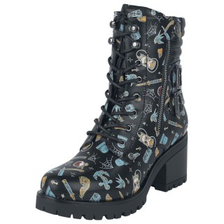 Boot für Damen  schwarz "Schnürboots mit Allover Print" von RED by EMP