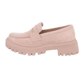 Ital-Design Damen Mokassins Freizeit Slipper (84018695) Blockabsatz Mokassins in Hellbraun