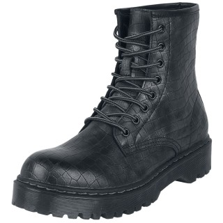 Black Premium by EMP Boot - Schnürboots mit Krokodilhautmuster - EU37 bis EU40 - für Damen - Größe EU37 - schwarz