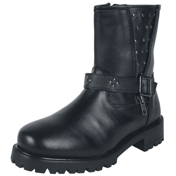 Black Premium by EMP Bikerboot - Bikerboots with Zipper and Strap - EU37 bis EU38 - für Damen - Größe EU37 - schwarz