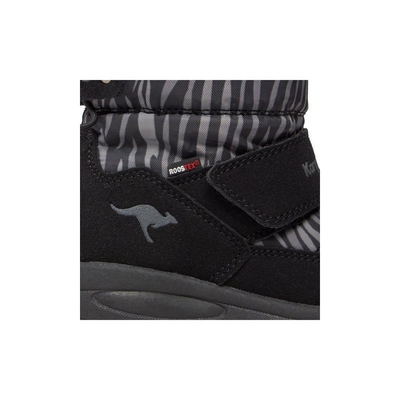 KangaROOS Schneeschuhe K-Pe Marty Rtx 18935 000 5104 Jet Black/Zebra Schnürschuh