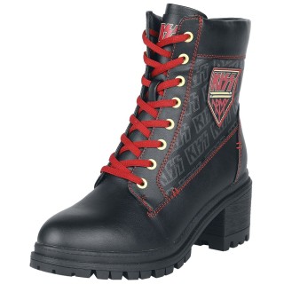 Kiss Schnürstiefel - EMP Signature Collection - EU37 bis EU41 - für Damen - Größe EU37 - schwarz/rot  - EMP exklusives Mercha