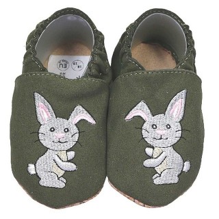 HOBEA-Germany Krabbelschuhe RecyStep Hase grün Krabbelschuh