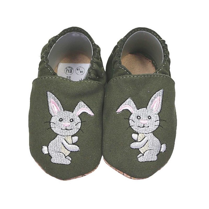 HOBEA-Germany Krabbelschuhe RecyStep Hase grün Krabbelschuh
