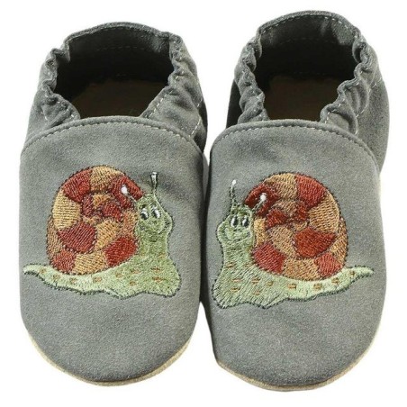 HOBEA-Germany Krabbelschuhe RecyStep Schnecke grau Krabbelschuh