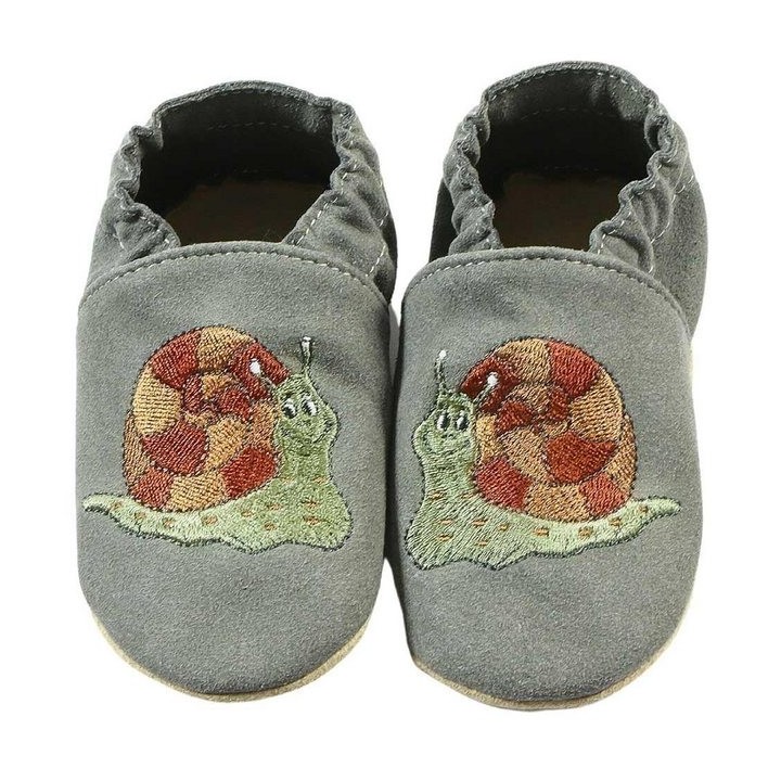 HOBEA-Germany Krabbelschuhe RecyStep Schnecke grau Krabbelschuh
