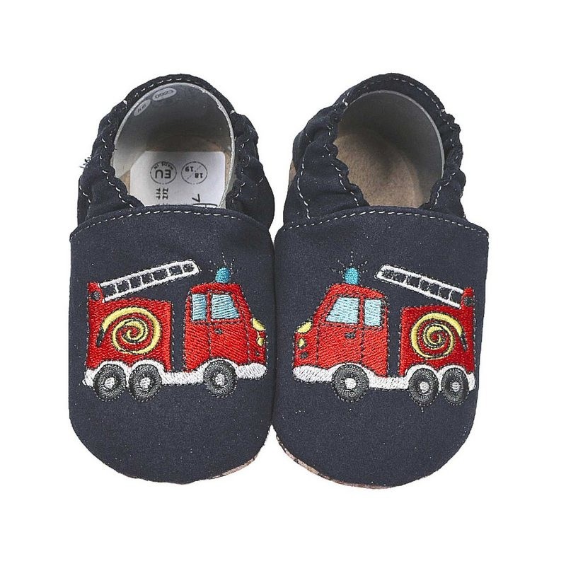 HOBEA-Germany Krabbelschuhe RecyStep Feuerwehr dunkelblau Krabbelschuh