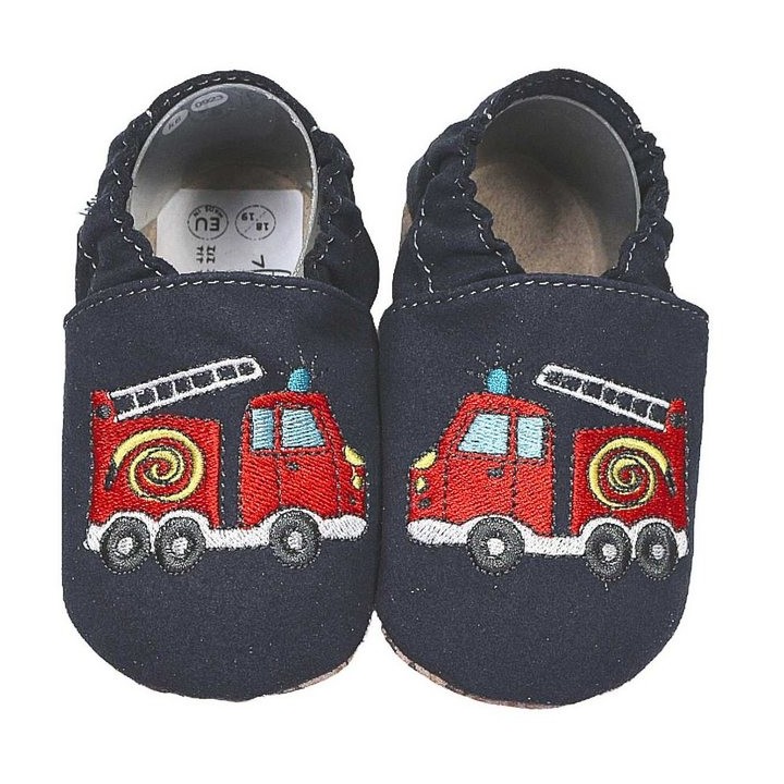 HOBEA-Germany Krabbelschuhe RecyStep Feuerwehr dunkelblau Krabbelschuh