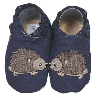 HOBEA-Germany Kinderschuhe RecyStep Igel dunkelblau Krabbelschuh