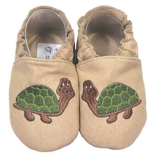 HOBEA-Germany Krabbelschuhe RecyStep Schildkröte beige Krabbelschuh