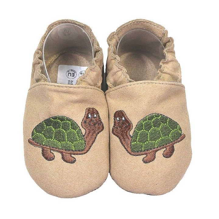 HOBEA-Germany Krabbelschuhe RecyStep Schildkröte beige Krabbelschuh
