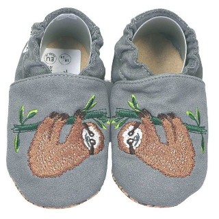 HOBEA-Germany Krabbelschuhe RecyStep Faultier grau Krabbelschuh