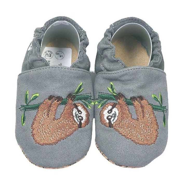 HOBEA-Germany Krabbelschuhe RecyStep Faultier grau Krabbelschuh