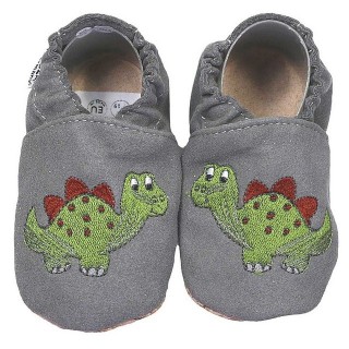 HOBEA-Germany Krabbelschuhe RecyStep Dino grau Krabbelschuh