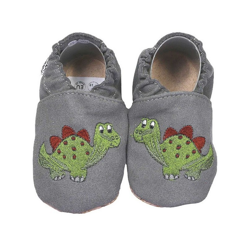 HOBEA-Germany Krabbelschuhe RecyStep Dino grau Krabbelschuh