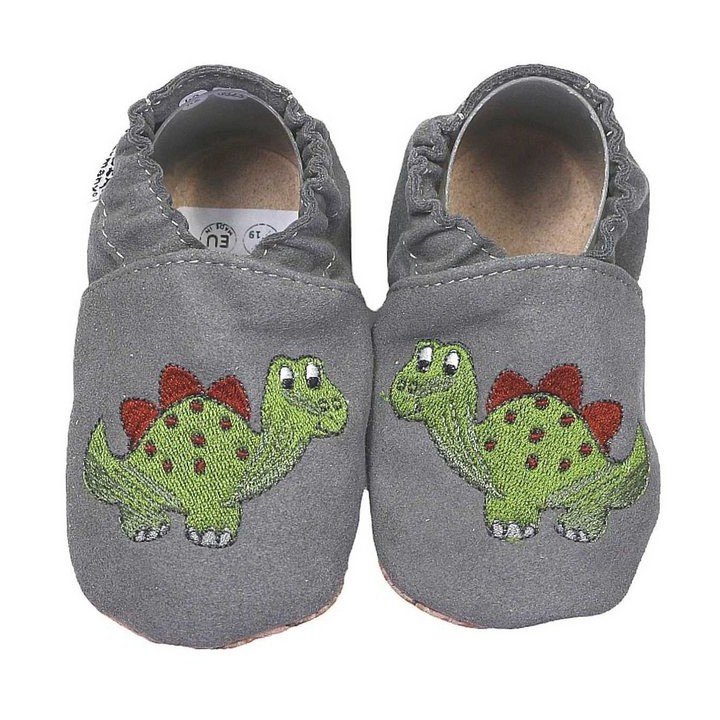 HOBEA-Germany Krabbelschuhe RecyStep Dino grau Krabbelschuh