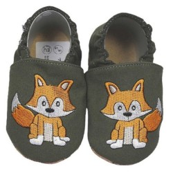 HOBEA-Germany Krabbelschuhe RecyStep Fuchs grün Krabbelschuh